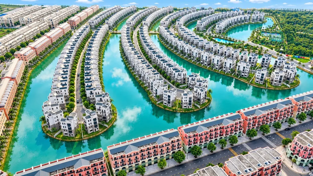Nhánh đảo cong và shophouse Đại lộ Hùng Đông, phân khu Đảo Ngọc