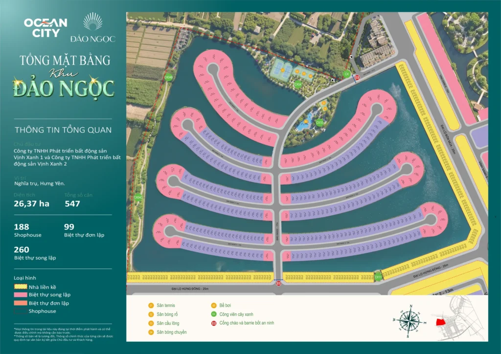 Tổng mặt bằng phân khu Đảo Ngọc, Vinhomes Ocean Park 3